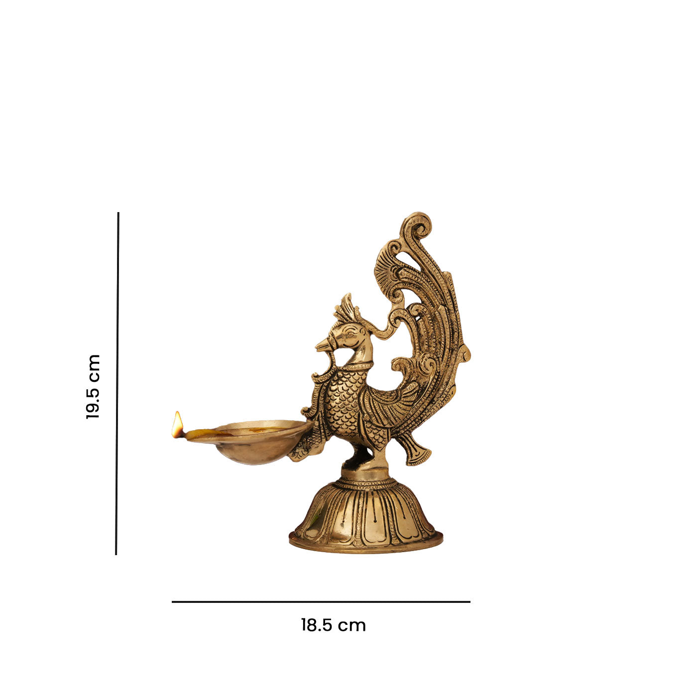 Brass Exotic Peacock Single Wick Diya