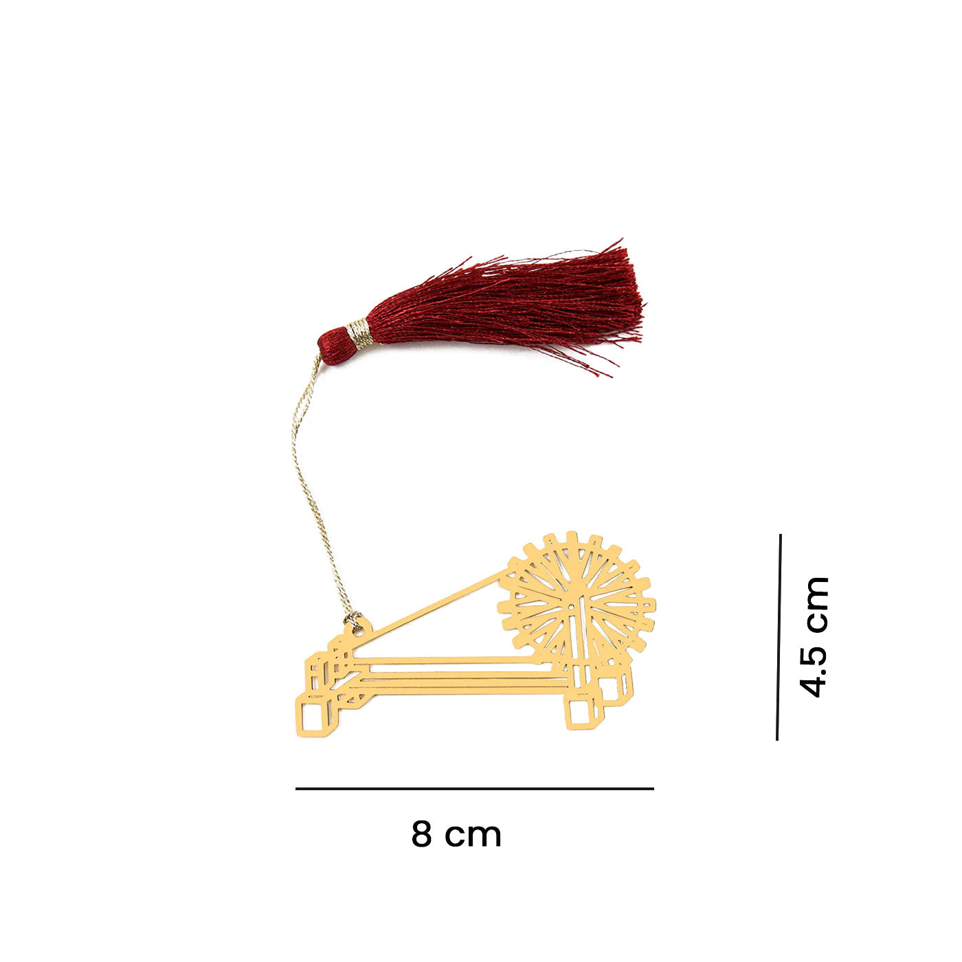 Brass Charkha Design Bookmark