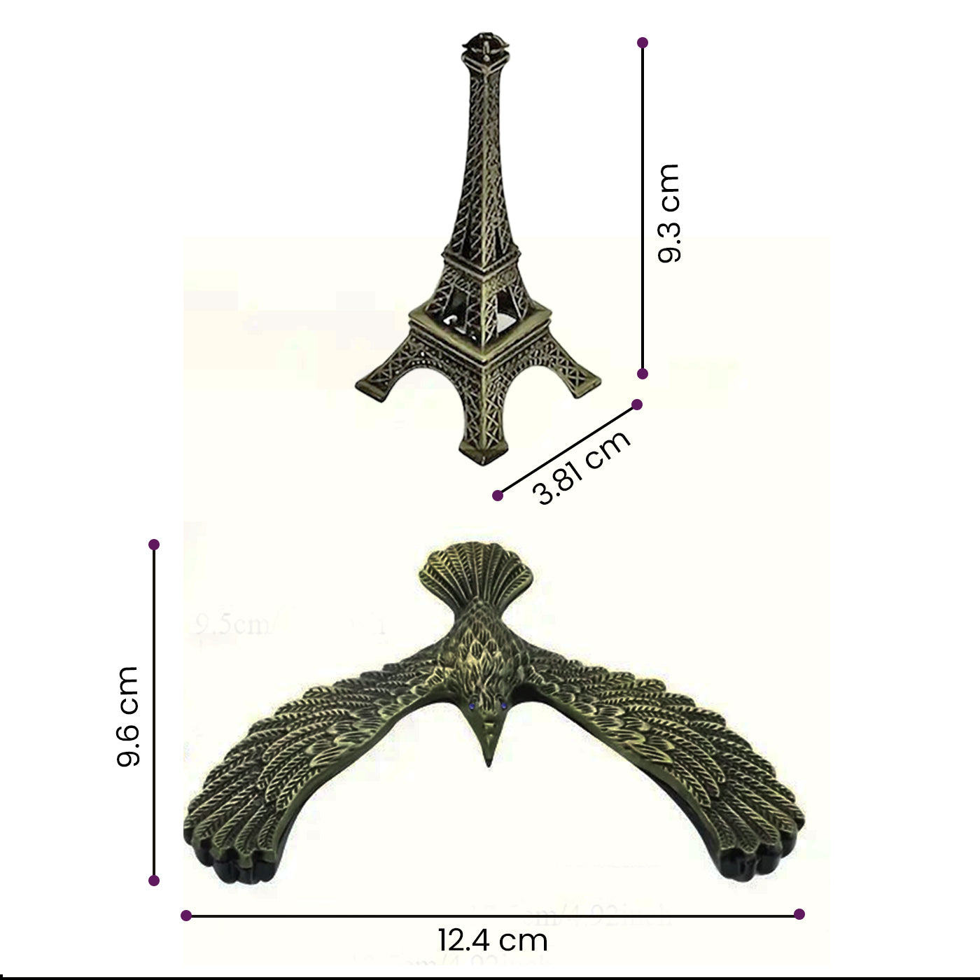 Metal Balance Bird Eiffel Tower with a Balance Eagle Alloy Gravity Balance Toys (Gold)