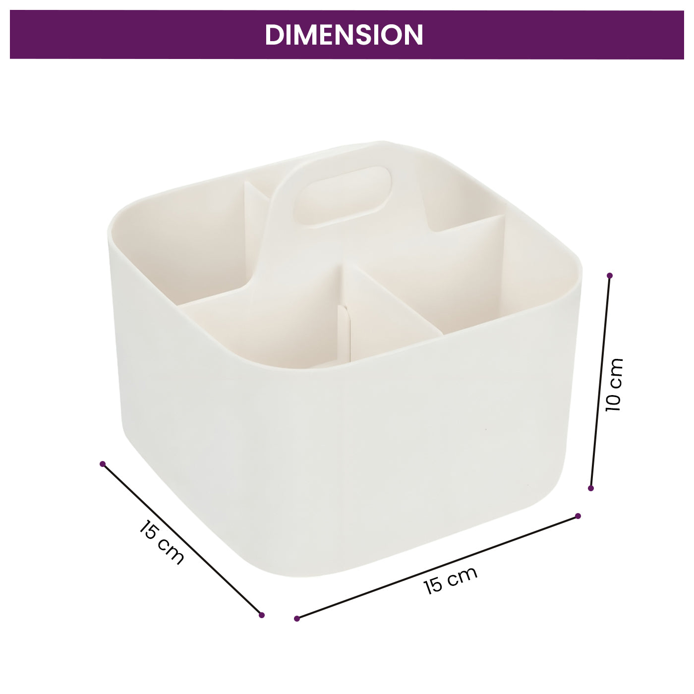 Multi-functional Plastic Desk and Bathroom Organizer 4 Compartments for Cosmetics, Pens, Pencils, and Toothpaste