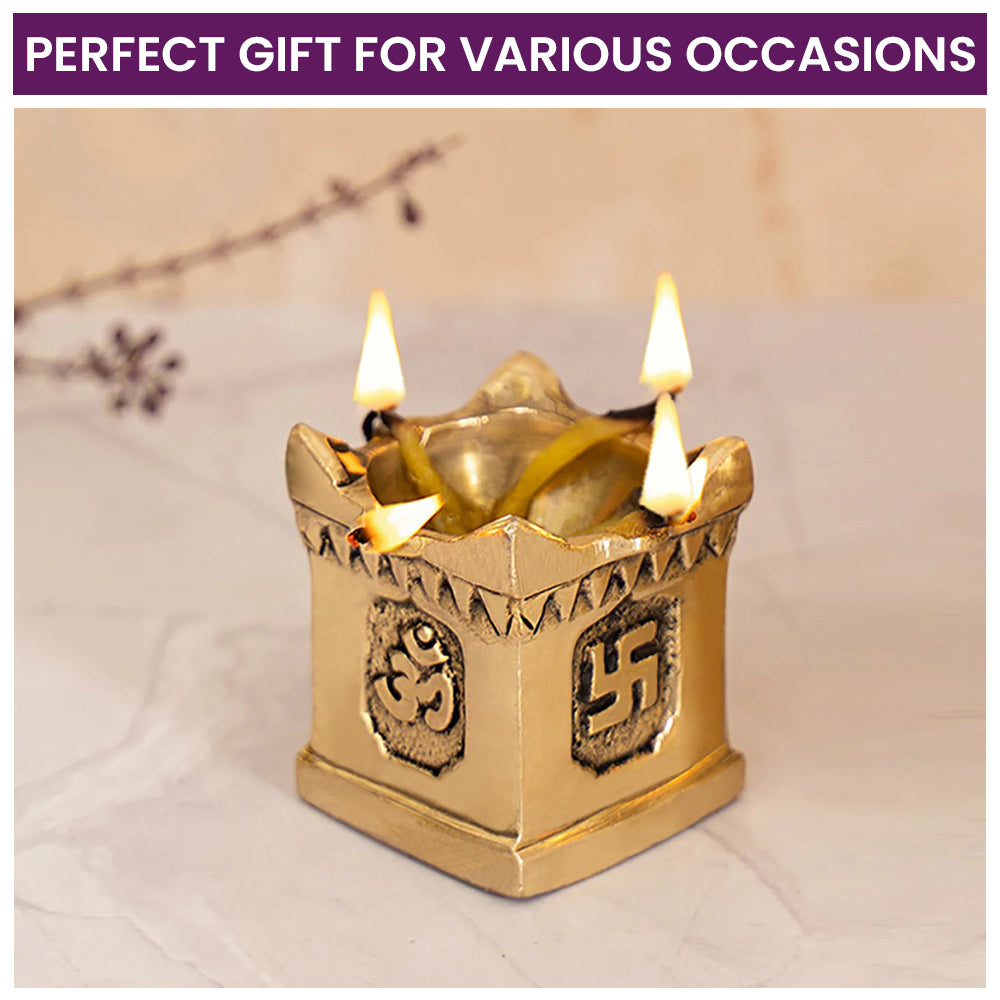 Brass Handcrafted Tulsi Diya For Home Temple Office Puja