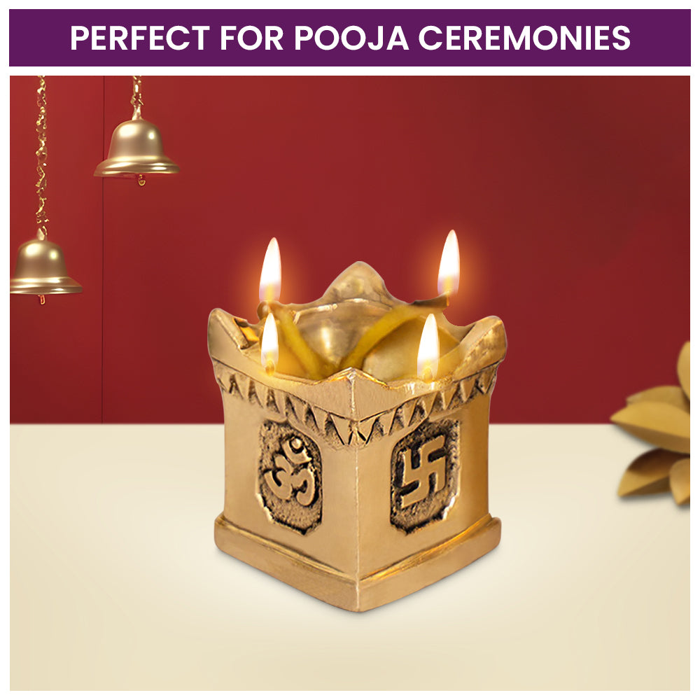 Brass Handcrafted Tulsi Diya For Home Temple Office Puja