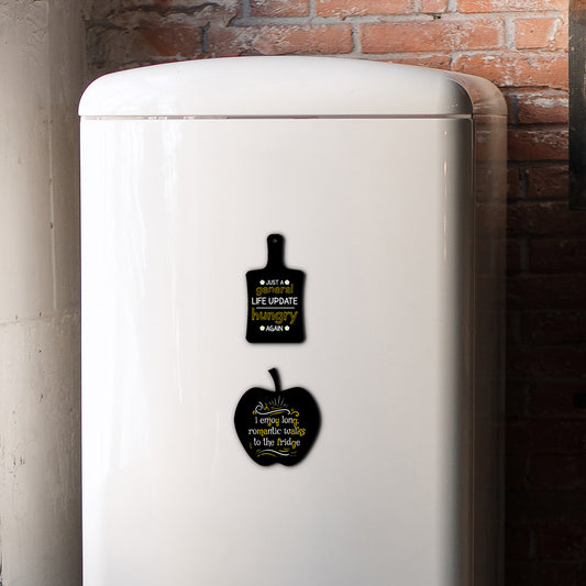 Set of 2 Apple and Platter Printed Fridge Magnets for Refrigerator Stylish Decorative Items for Kitchen Decor Gift For Mother