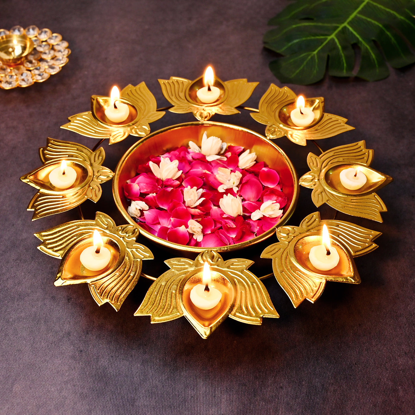 Lotus Diya Urli for Home ,Office ,Festive Decor
