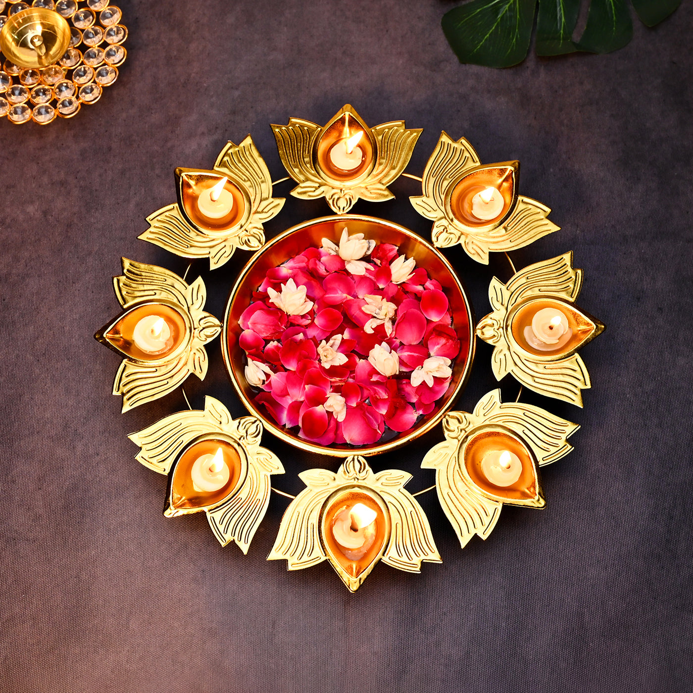 Lotus Diya Urli for Home ,Office ,Festive Decor