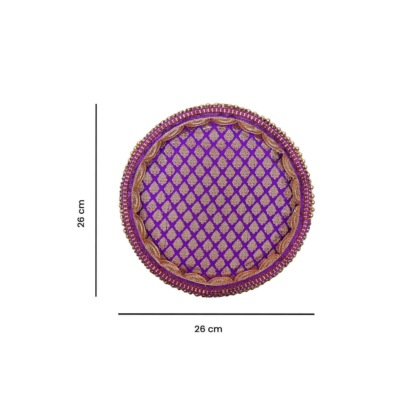 Pooja Thali with Roli, Chawal - Purple