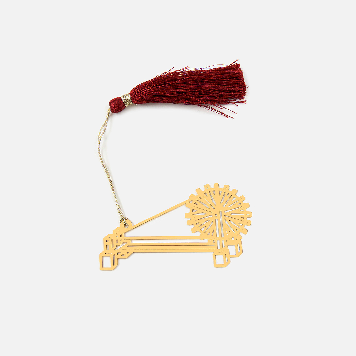 Brass Charkha Design Bookmark