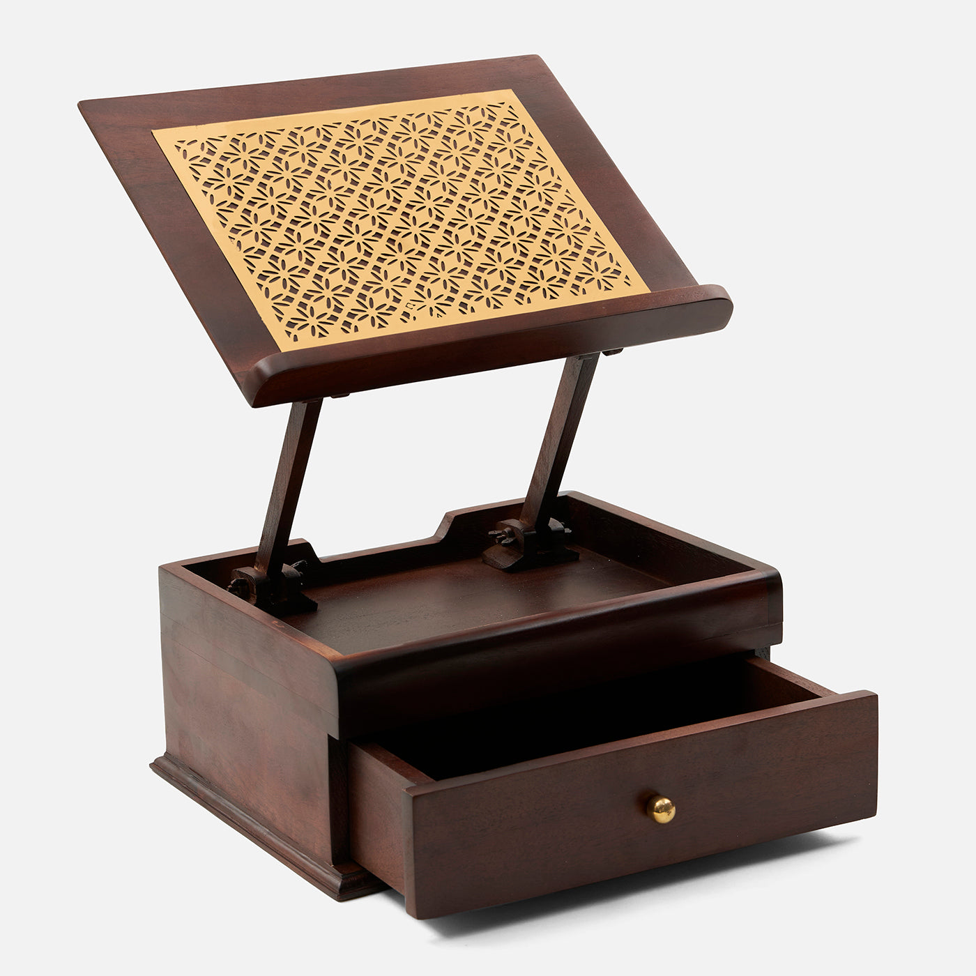 Compatible Handcrafted Holy Book Stand Box for Reading Geeta, Quran, Guru Granth Sahib, Bible Book