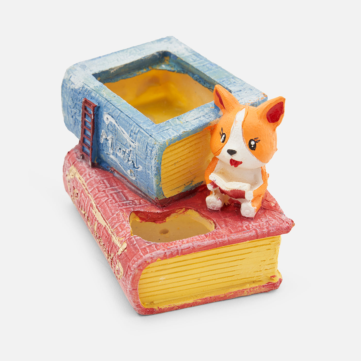 Handcrafted Puppy With Book Succulent Planter For Home Garden Office Desktop