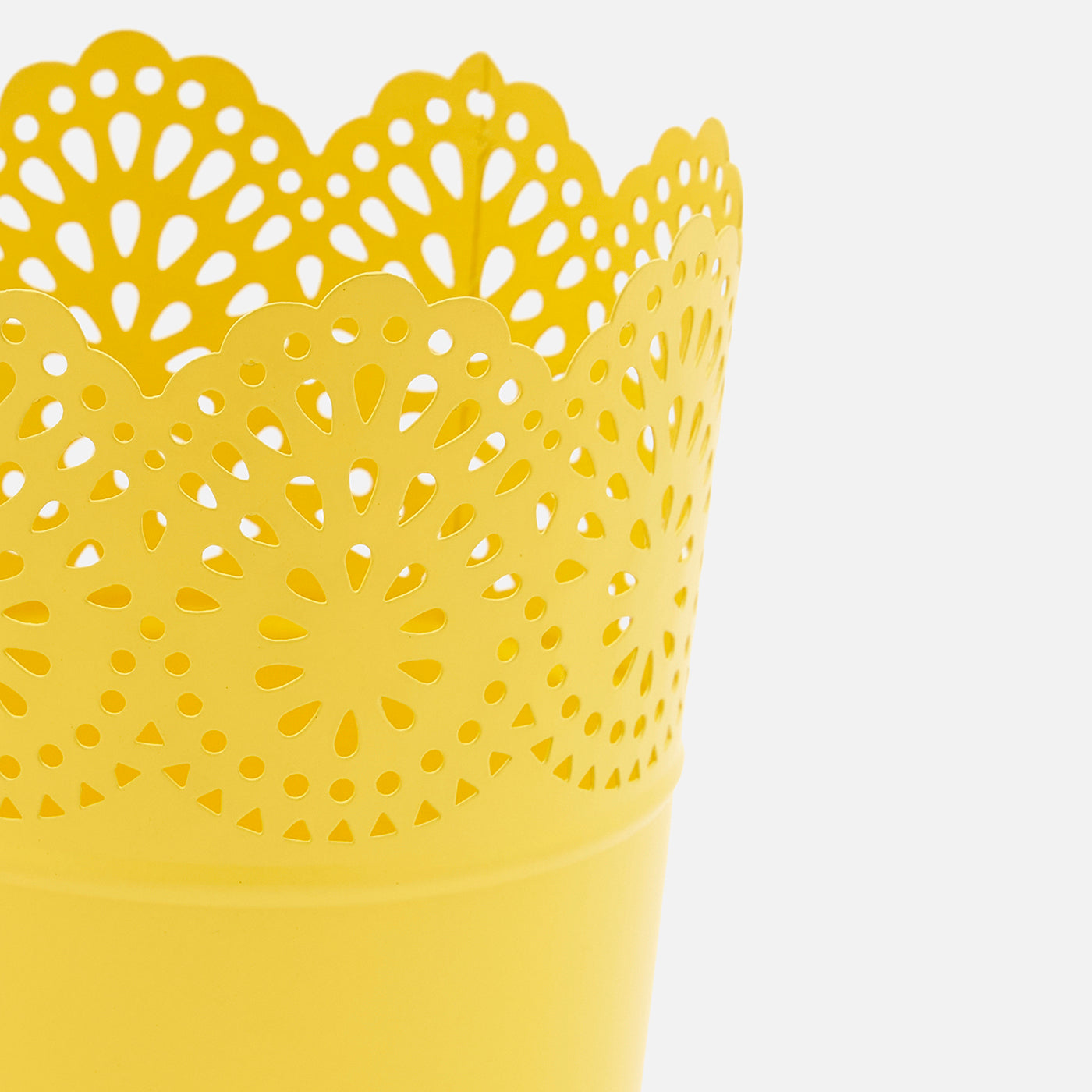 Metal Planter Flower Pot For Home Garden Office Desktop- Yellow