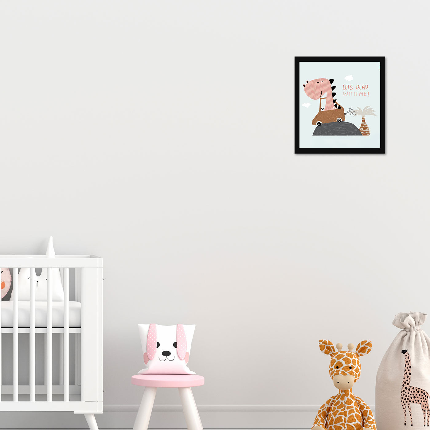 Cute Dinosaur Printed Wall Frame for Wall Decoration Wall Poster Frame for Kids Bedroom Living Room Home Decor Gift for Birthday Kids Boys and Girls