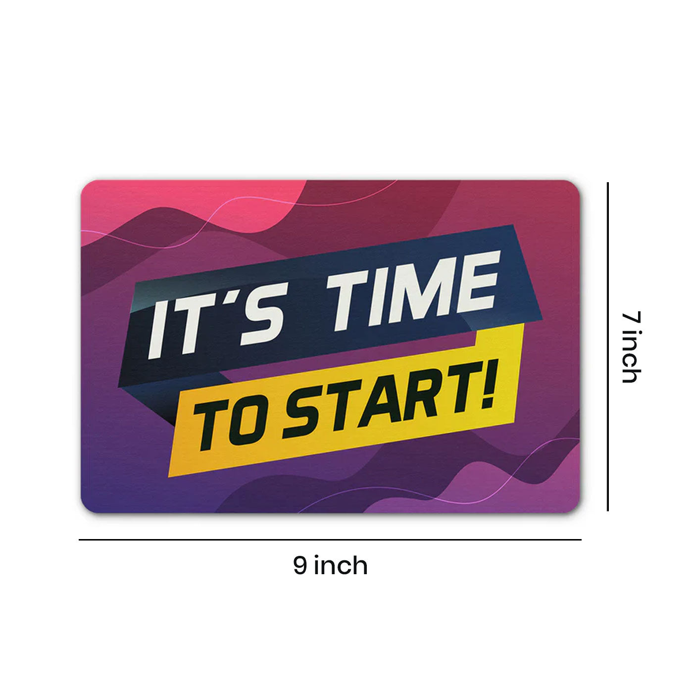 "It's Time To Start" Motivational Quotes Printed Mouse Pad Non-Slip Rubber Base Desk Mousepad for Laptop PC
