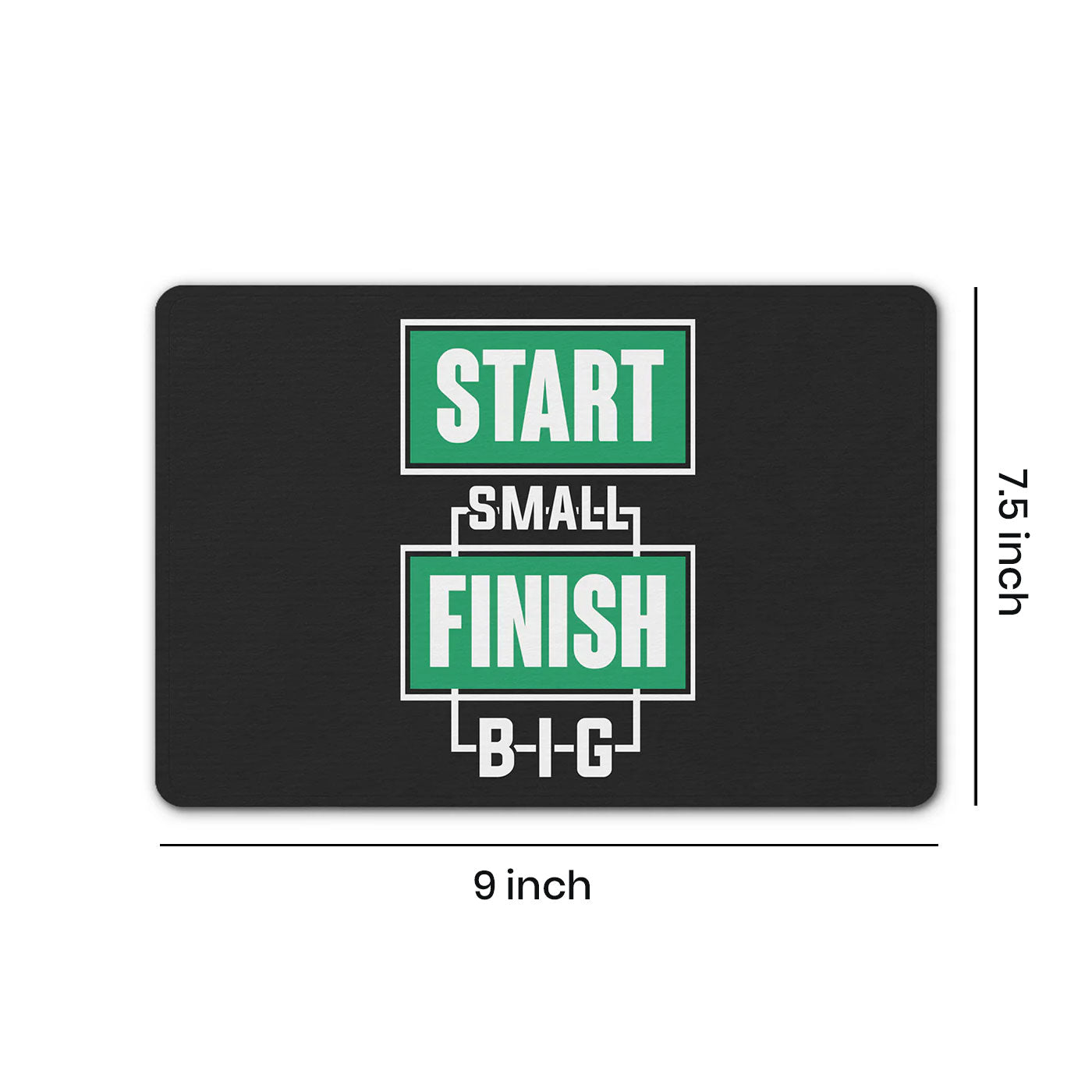 "Start Small Finish Big" Motivational Quotes Printed Mouse Pad Non-Slip Rubber Base Desk Mousepad for Laptop PC