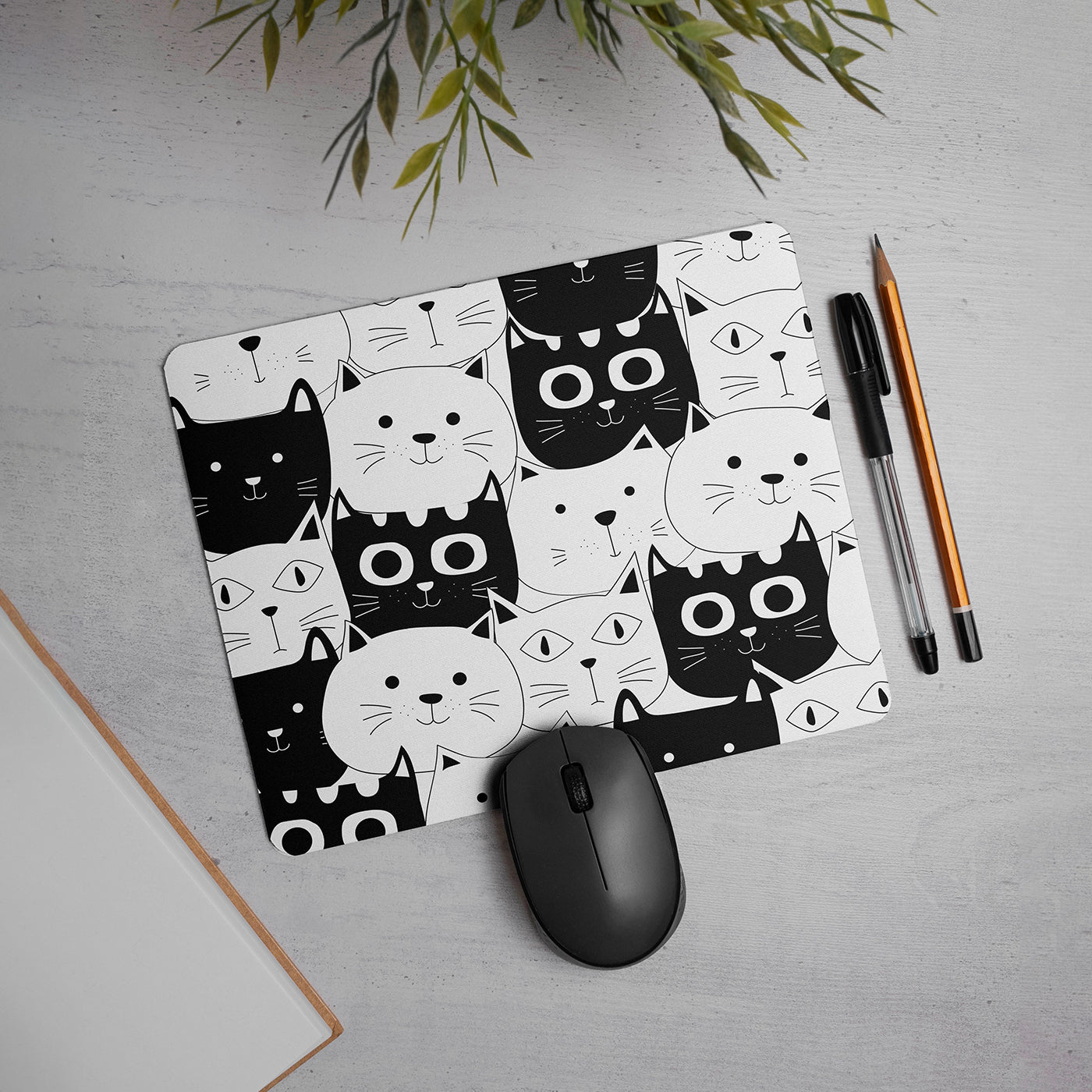 Katty Printed Mouse Pad Non-Slip Rubber Base Desk Mousepad for Laptop PC