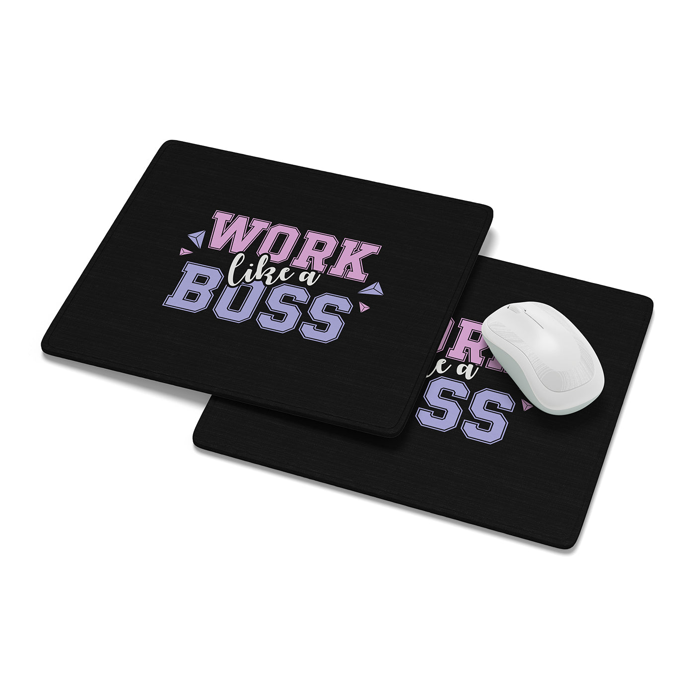 "Work Like A Boss" Printed Mouse Pad Non-Slip Rubber Base Desk Mousepad for Laptop PC