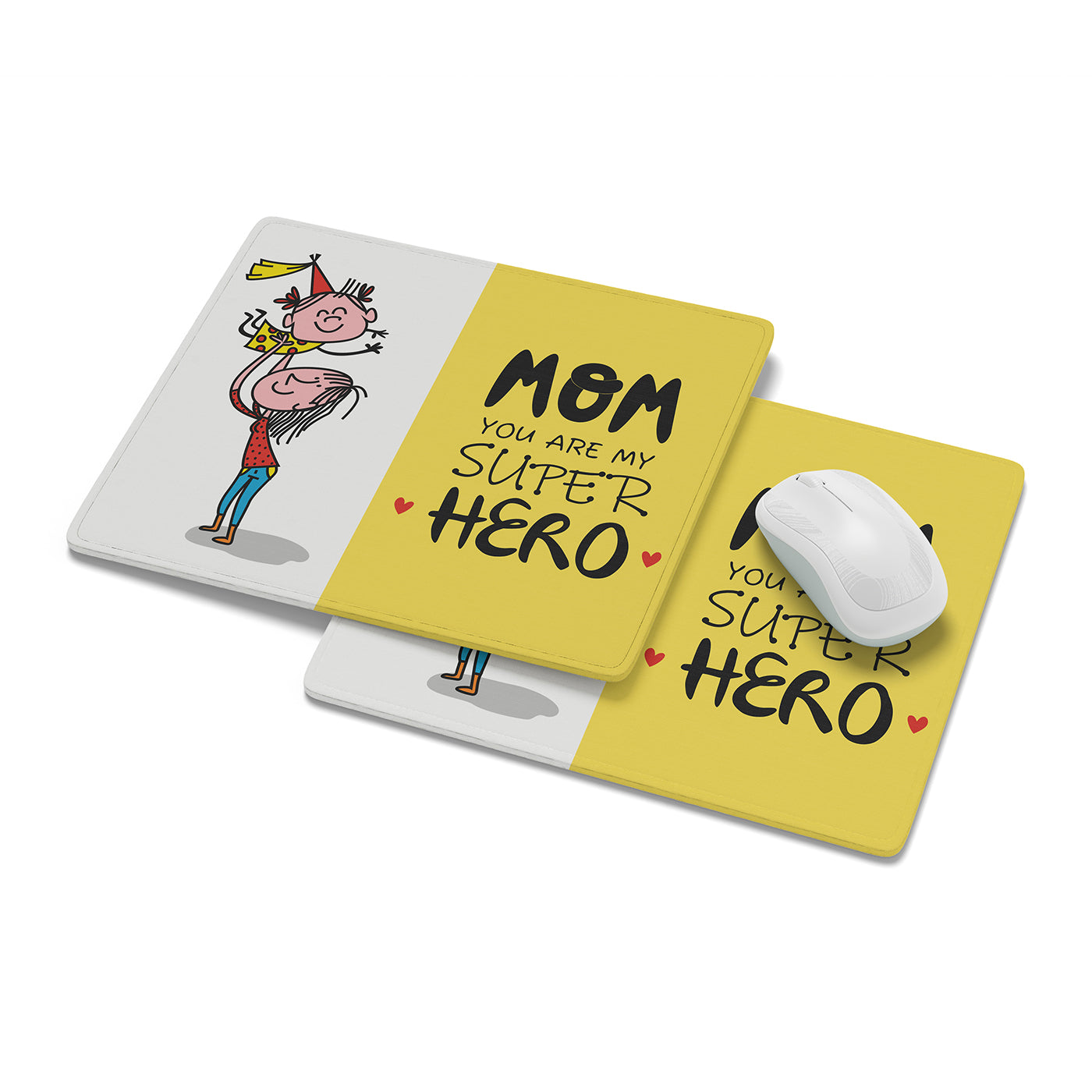 "Mom You Are Super Hero" Quotes Printed Mouse Pad Non-Slip Spill-Resistant Mousepad with Special-Textured Surface for Laptop PC
