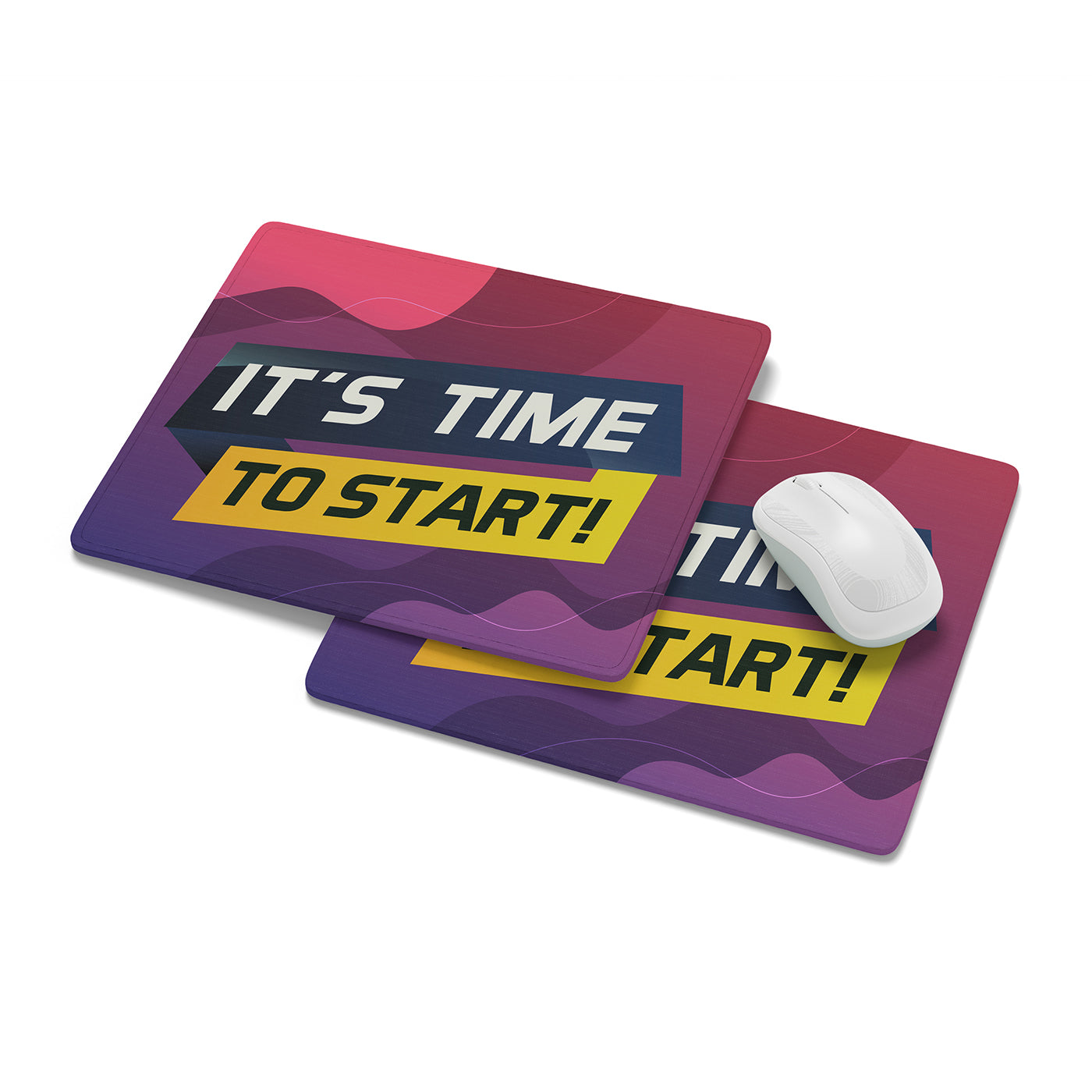 "It's Time To Start" Motivational Quotes Printed Mouse Pad Non-Slip Rubber Base Desk Mousepad for Laptop PC