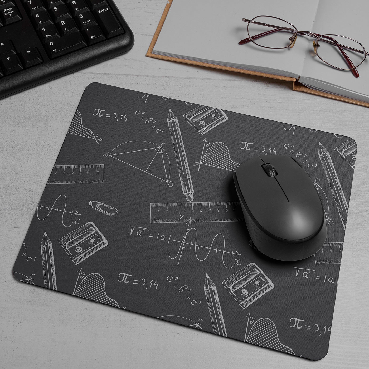 Geometric Printed Mouse Pad Non-Slip Rubber Base Desk Mousepad for Laptop PC
