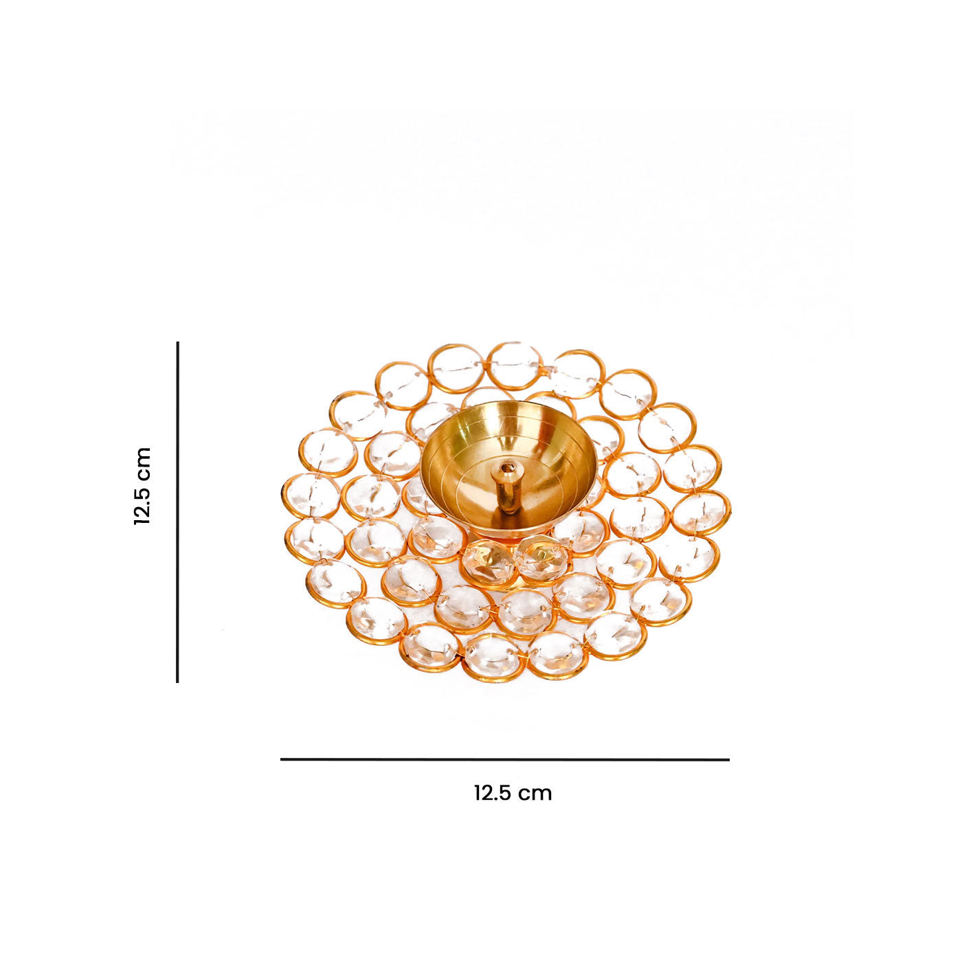 Crystal Akhand Diya Brass Oil Puja Lamp for Home and Office