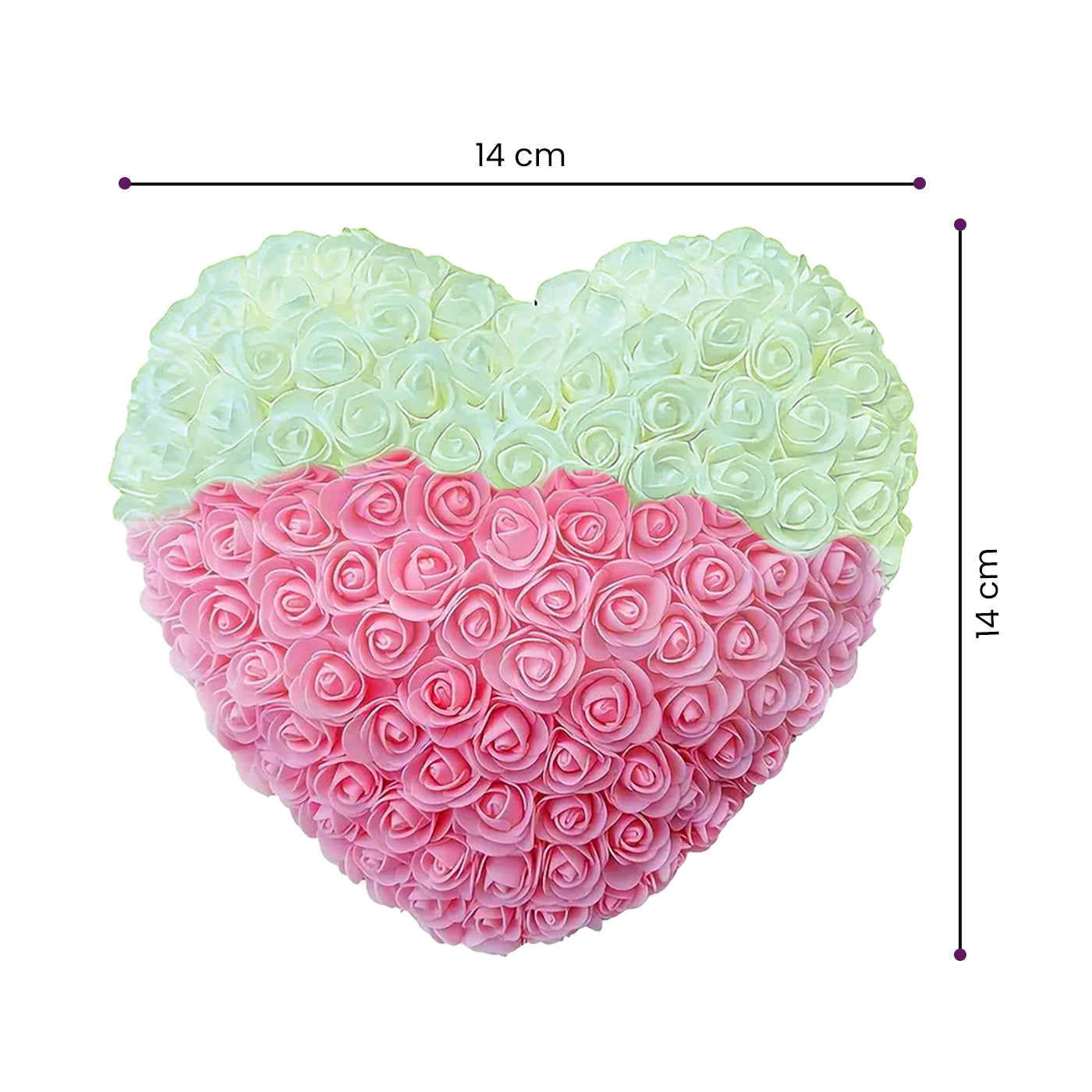 Heart-Shaped Rose Foam Flower Gift | Valentine's Day, Wedding, Anniversary, Christmas Decor | Romantic Love Simulation Flower for Girlfriend & Home Decoration (White & Pink)