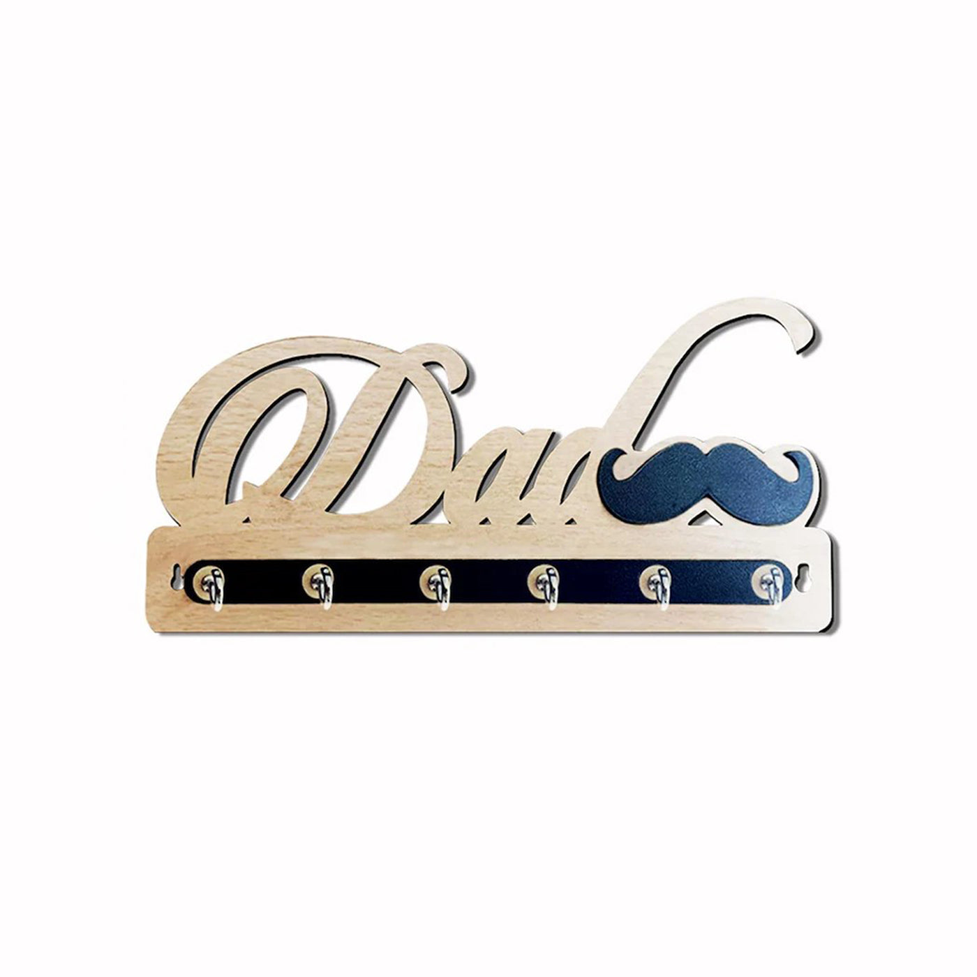Dad Key holder | 6 Hooks Holder | Key Hanging Hooks for Home | Key Holder for Wall | Gift Items (Wooden)