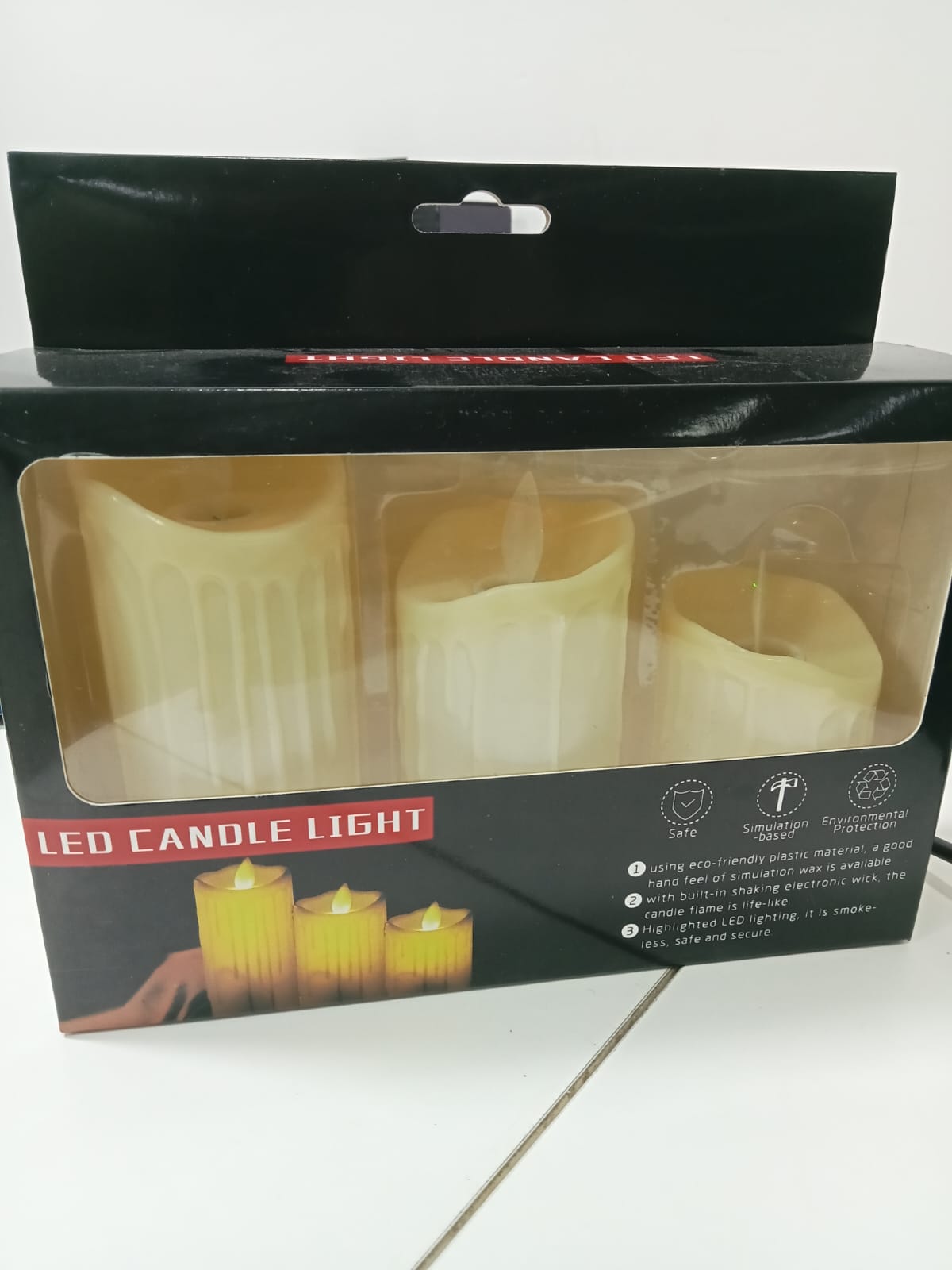 Battery Powered Plastic Dancing Flame Flameless LED Pillar Candles