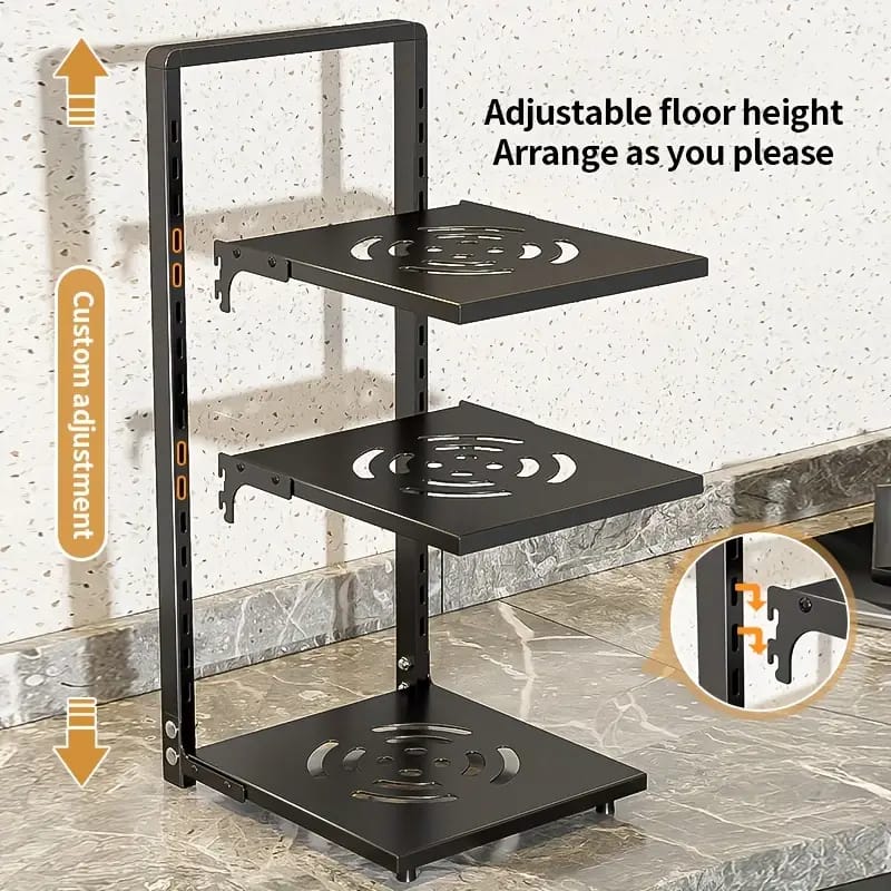 DecorTwist® Adjustable Carbon Steel Pot & Pan Organizer Rack