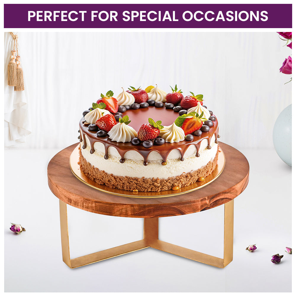 Wooden Cake display stand - for cakes, pizza, and other delicacies | multipurpose table (12 inches)