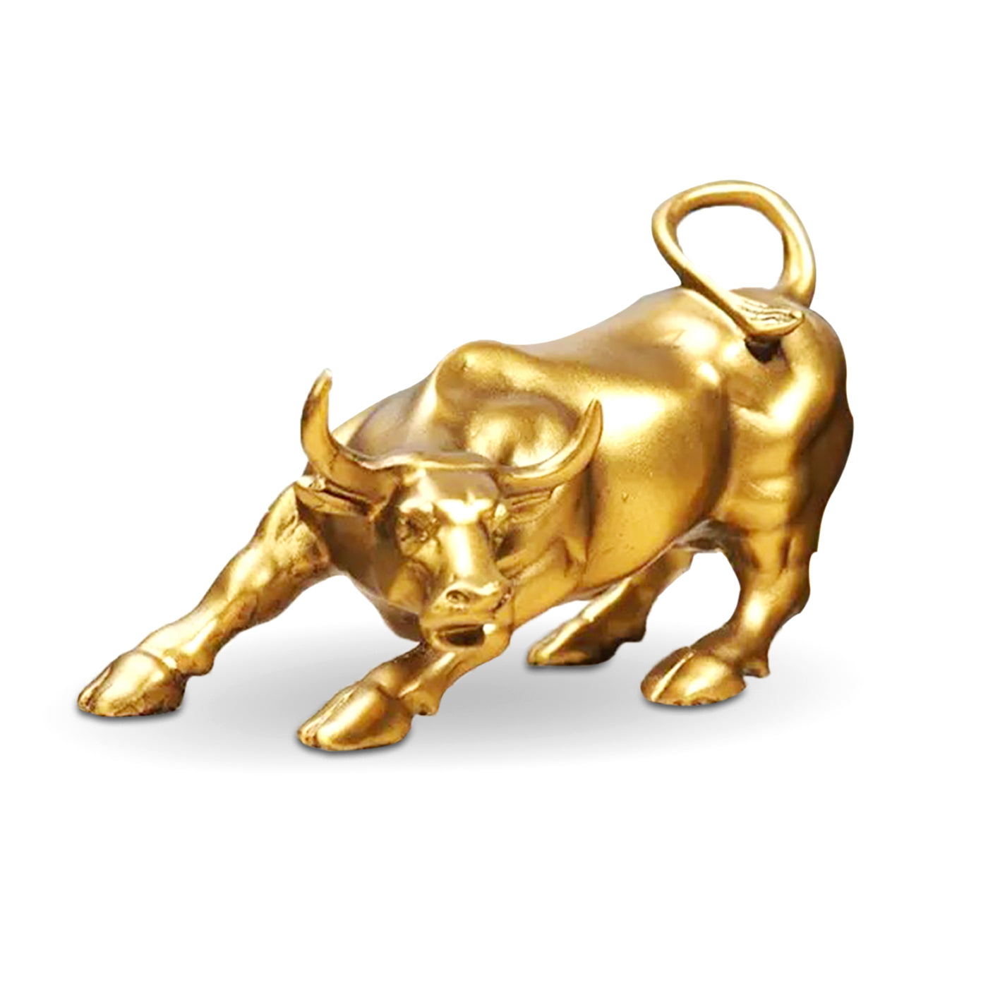 Resin Wall Street Bull Statue Decorative Showpiece (Gold)