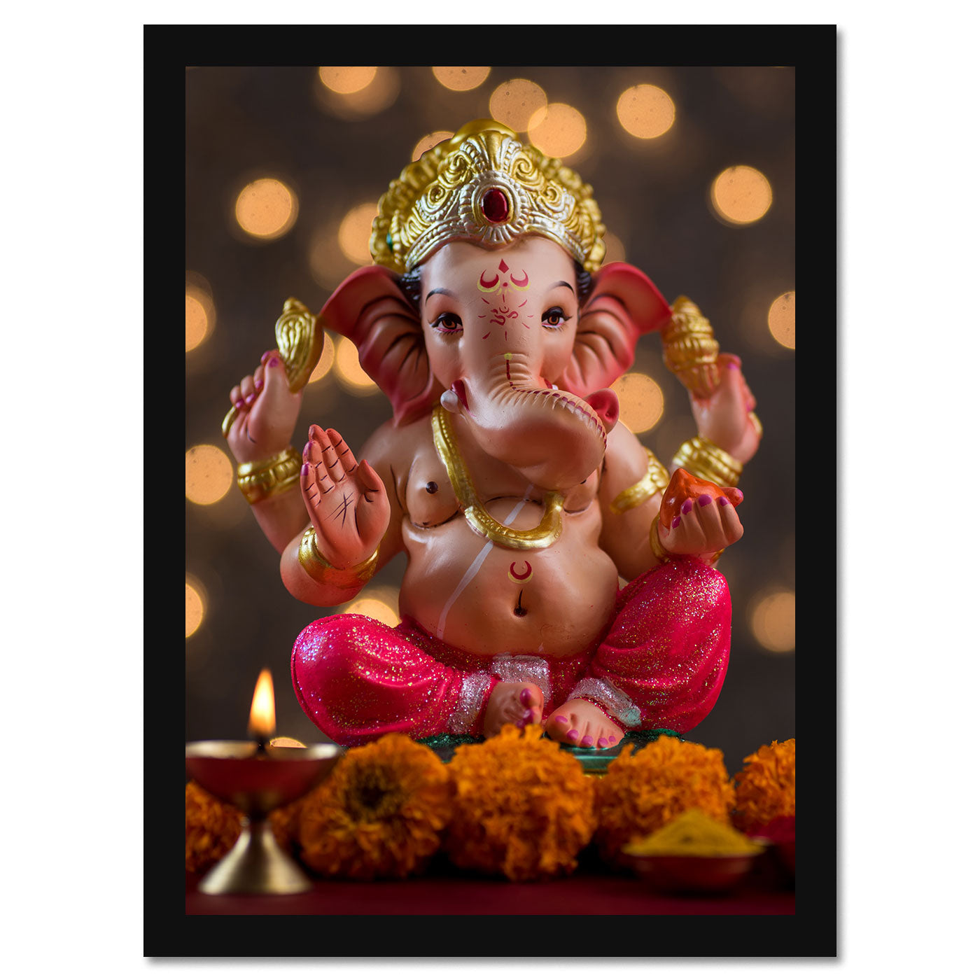 Vastu Shubharambh- Lord Ganesha Poster Wall Frame for Wall Decoration Pooja Home and Vastu remedy