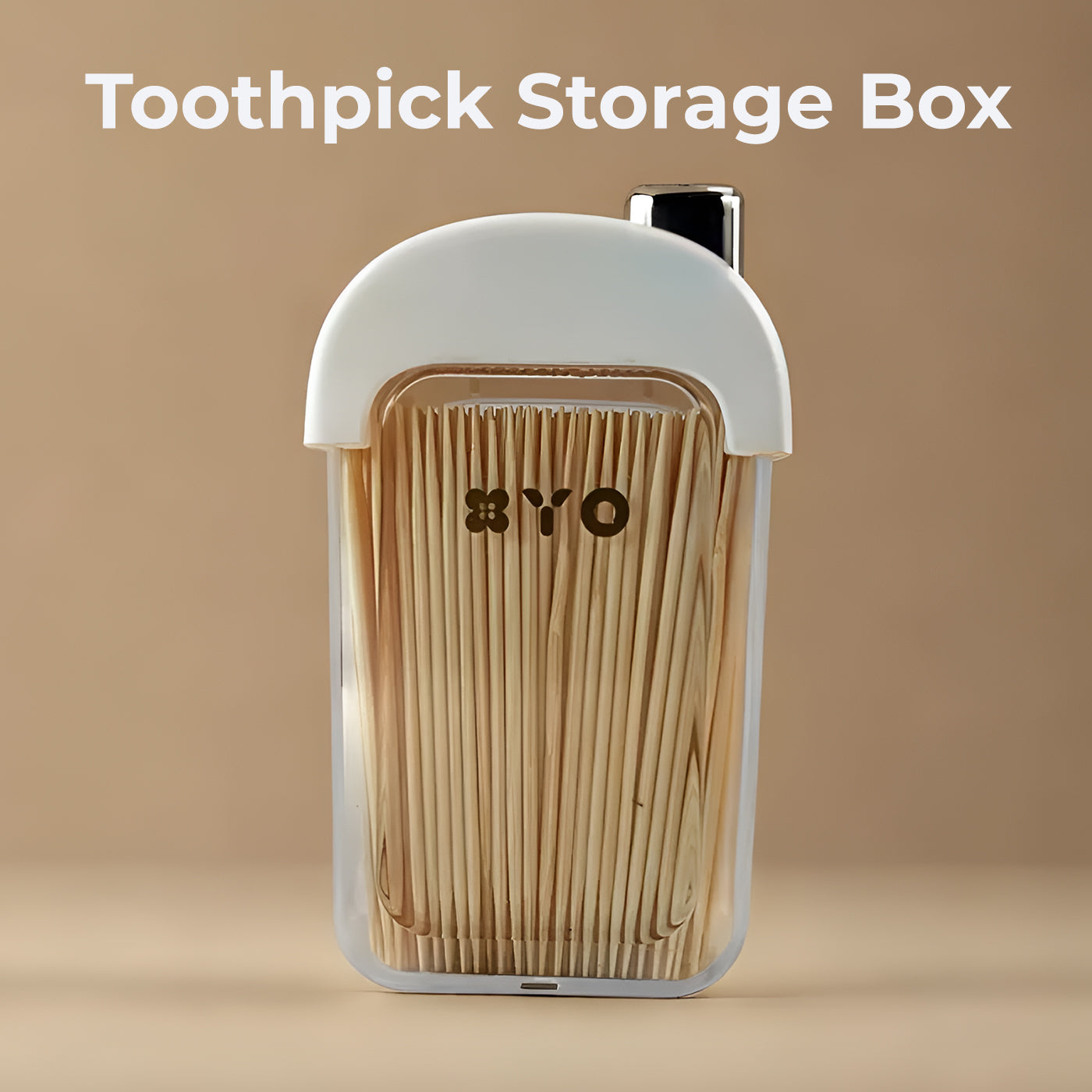 Plastic Toothpick Dispenser with 500 Toothpicks for Kitchen & Restaurant (White)