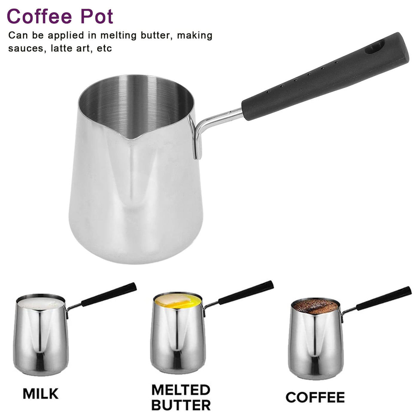 Stainless Steel Coffee Warmer | Turkish Greek Coffee Pot | Stovetop Safe & Durable Design 600ML
