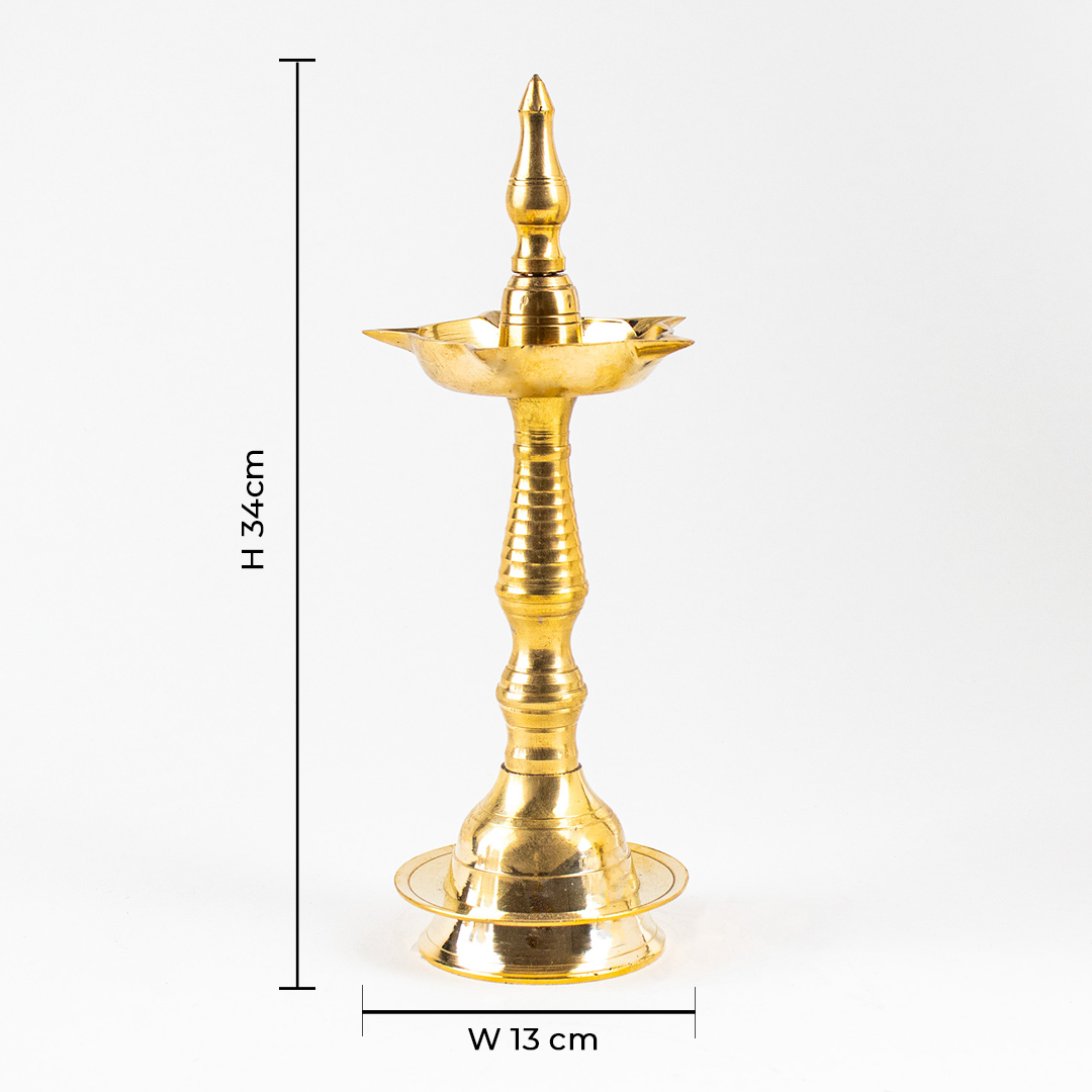 Brass Kerala Samay Oil Lamp or Diya 26 cm / 10 Inch single piece