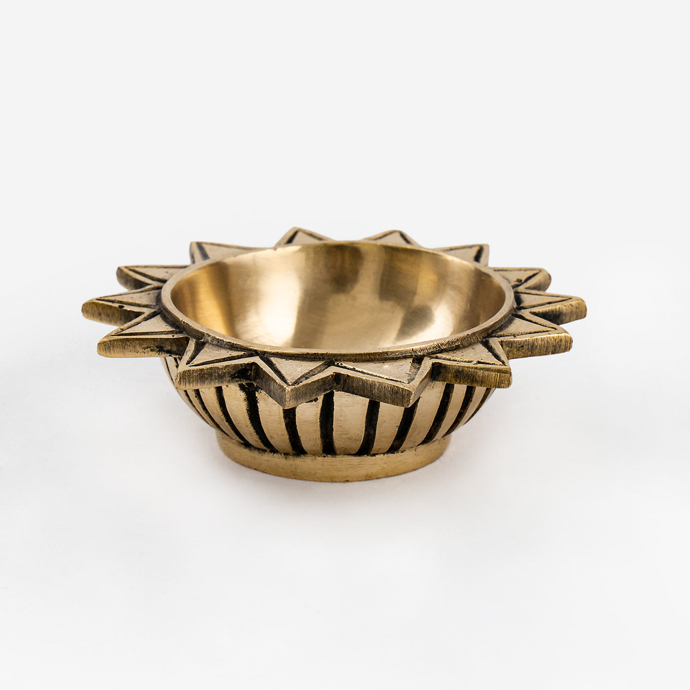 Brass Tapas Diya With Decorative Base Set of 2 With Gift Box