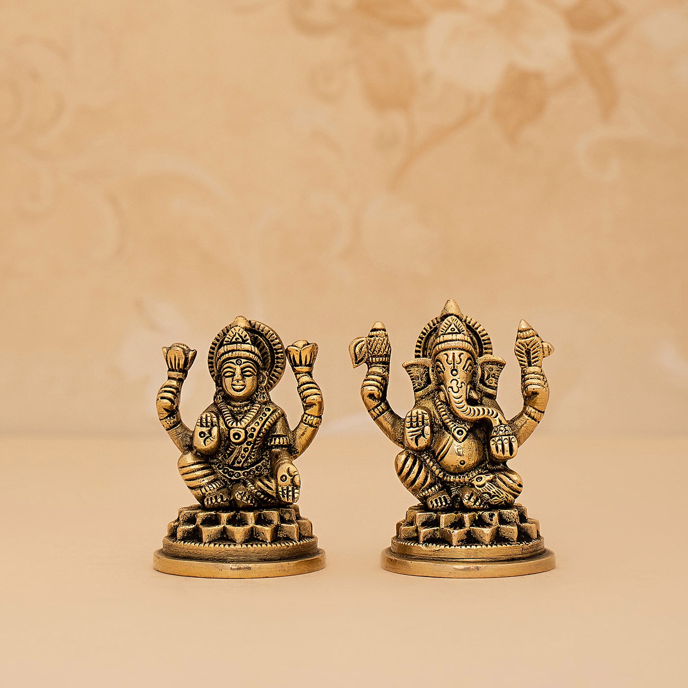 Ganesh And Lakshmi Set in Brass