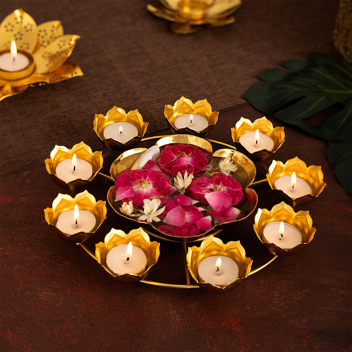Handcrafted Flower Urli For Home, Office and Table Decor