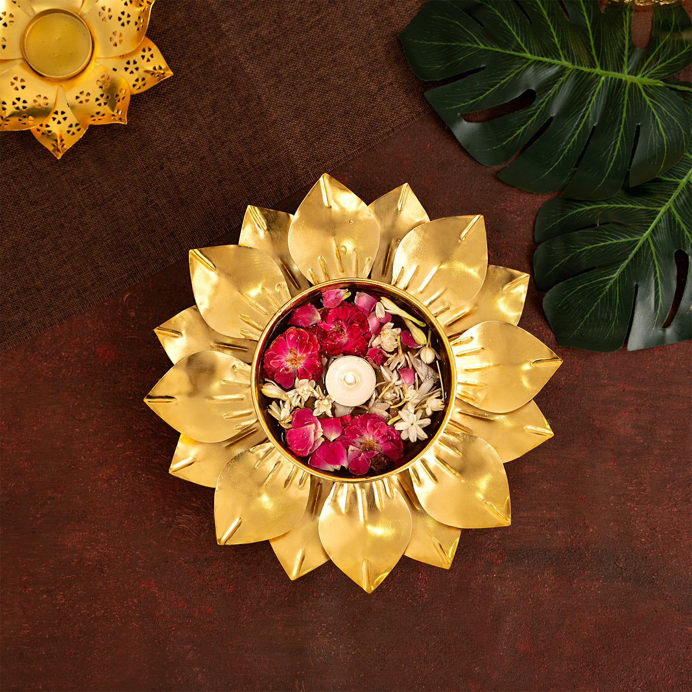 Handcrafted Lotus Urli For Home, Office and Table Decor