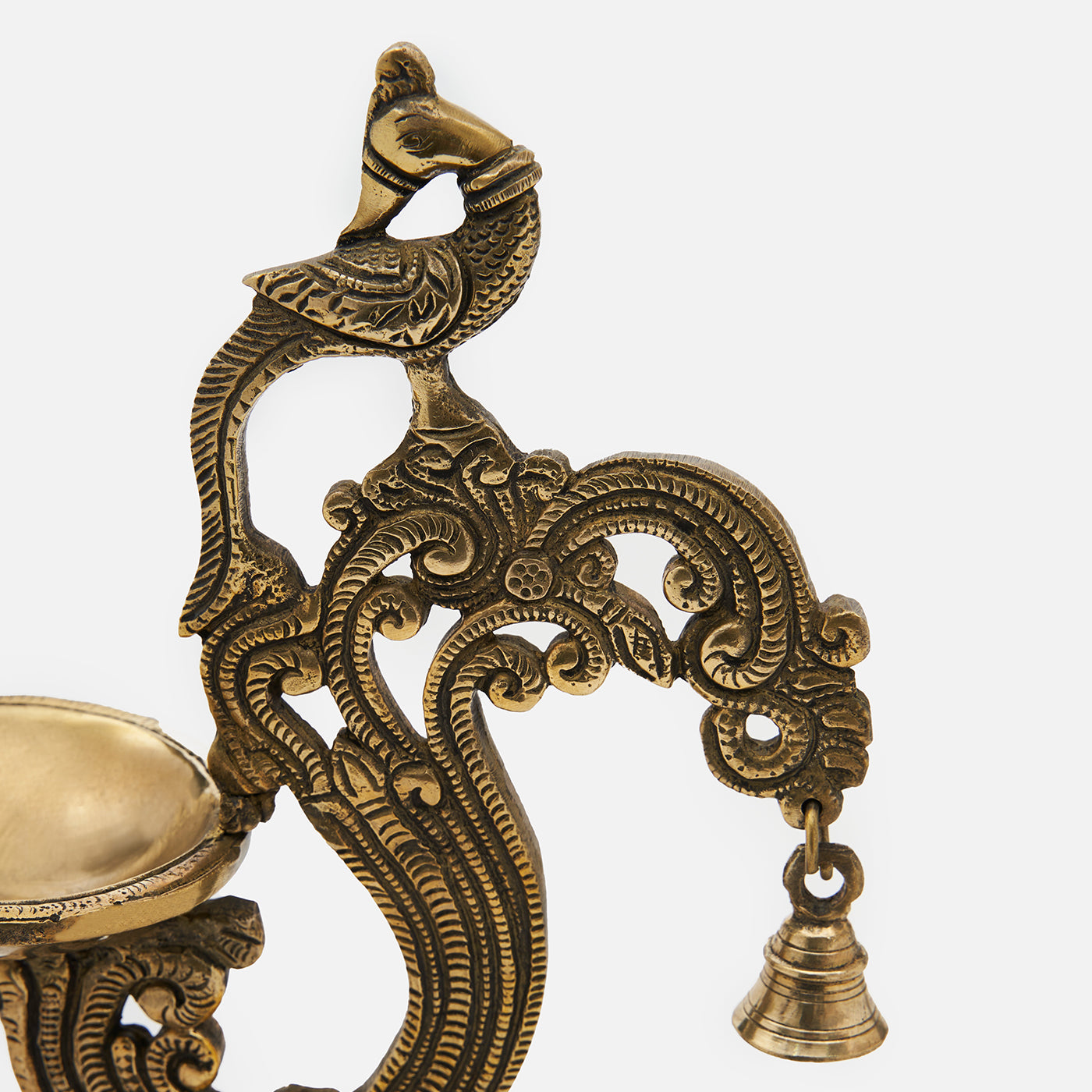 Beautifully Crafted Brass Peacock Diya - A Stunning and Auspicious Piece