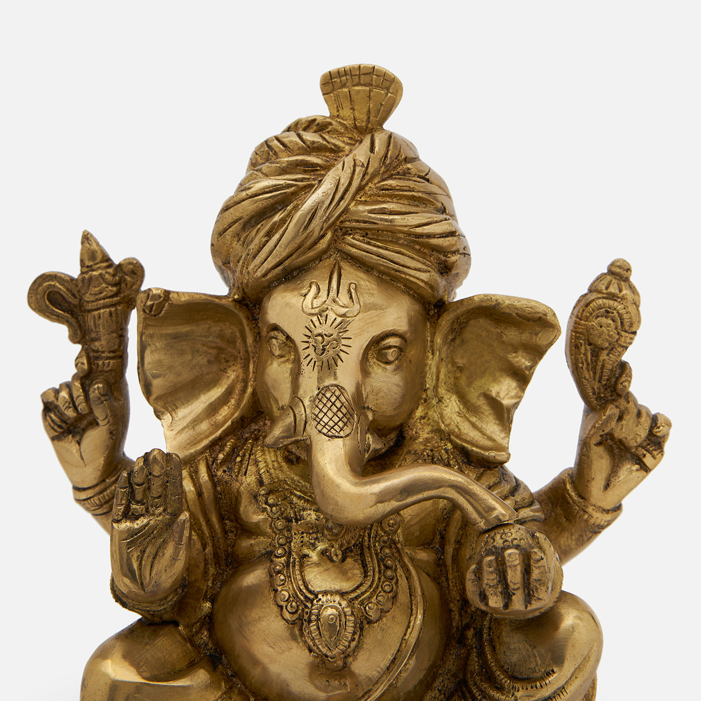 Brass Lord Pagdi Ganesha Statue/Idol For Home Temple & Office