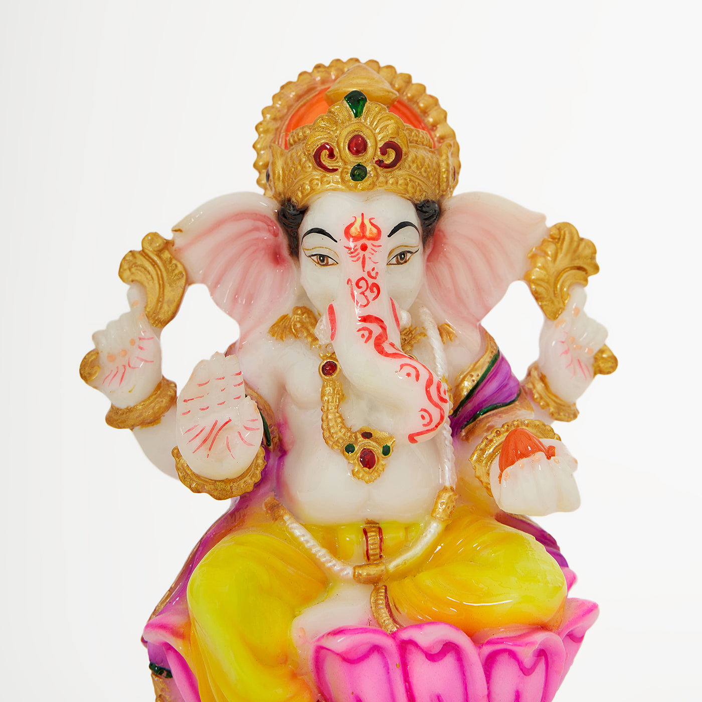 Lord Ganesha | Ganpati | Vinayak Idol In Marble Dust Handpainted Multi Color