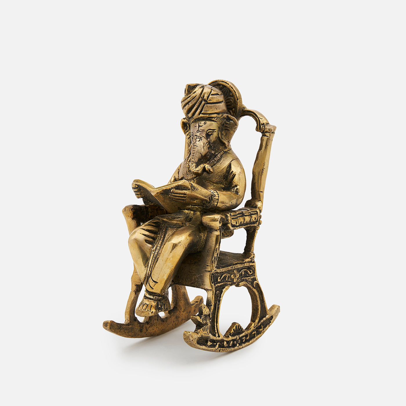 Brass Lord Pagdi Ganesha Statue/Idol For Home Temple & Office