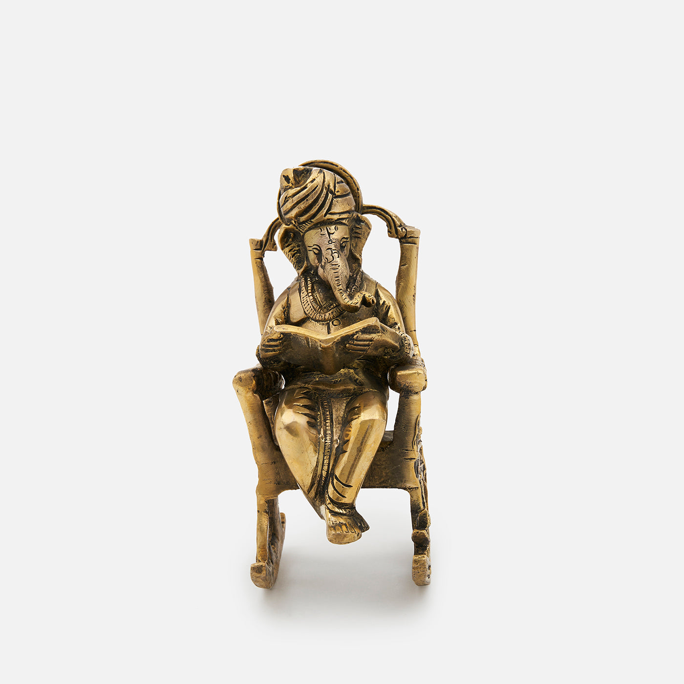 Brass Lord Pagdi Ganesha Statue/Idol For Home Temple & Office