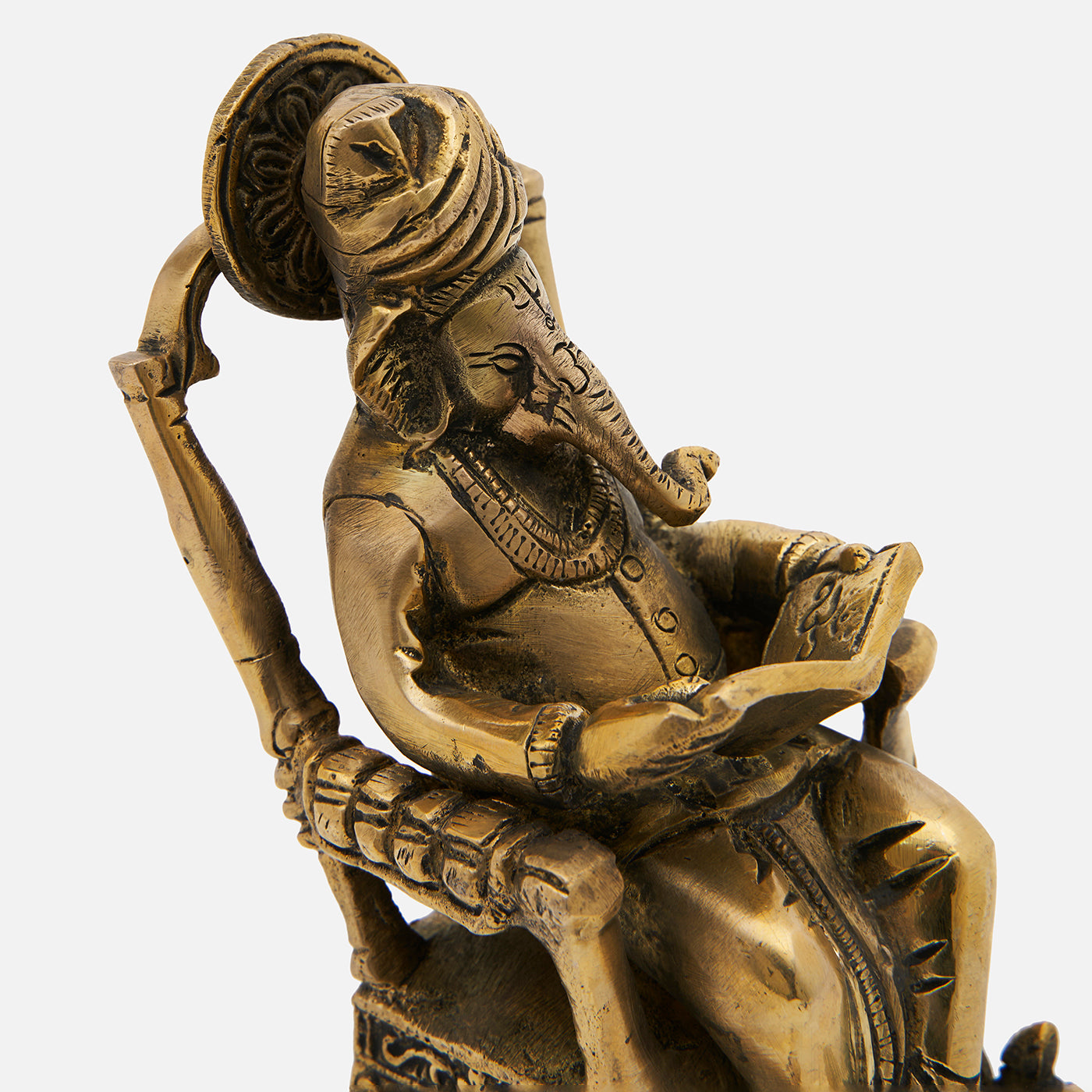 Brass Lord Pagdi Ganesha Statue/Idol For Home Temple & Office