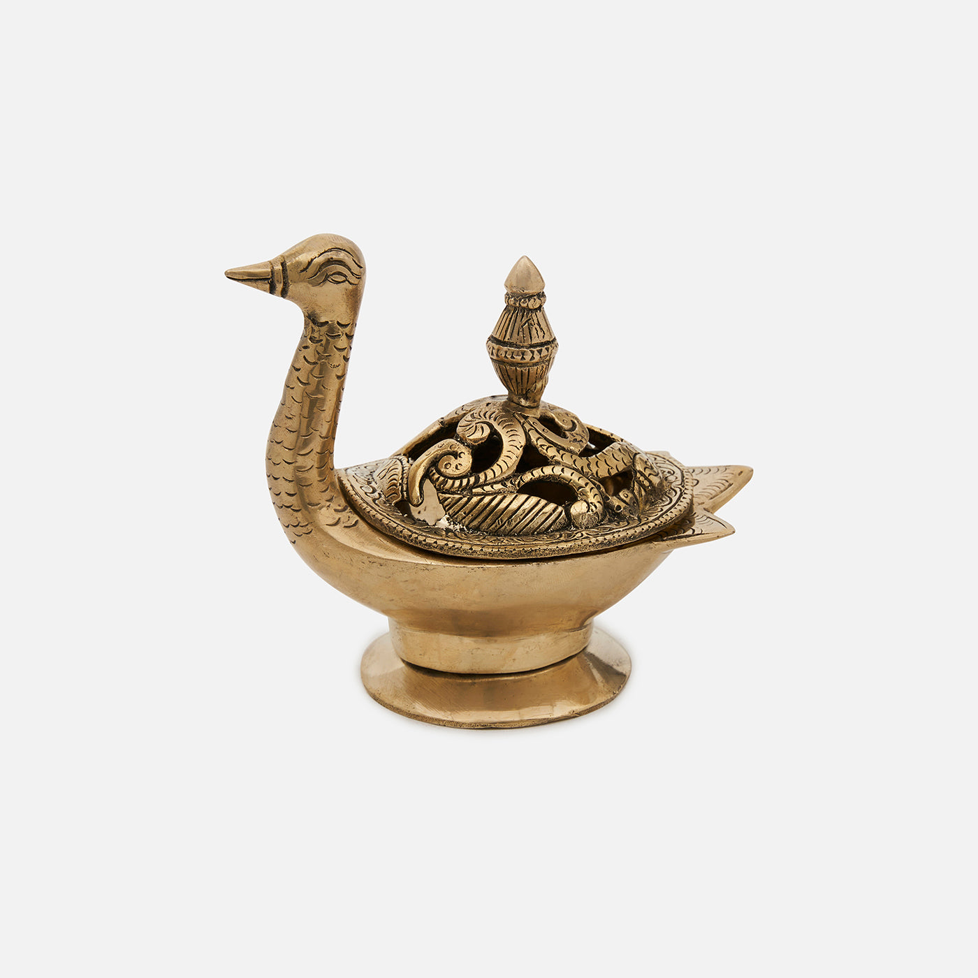 Brass Peacock Dhoop Dani Loban Burner