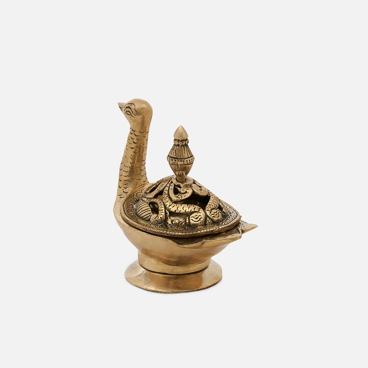 Brass Peacock Dhoop Dani Loban Burner