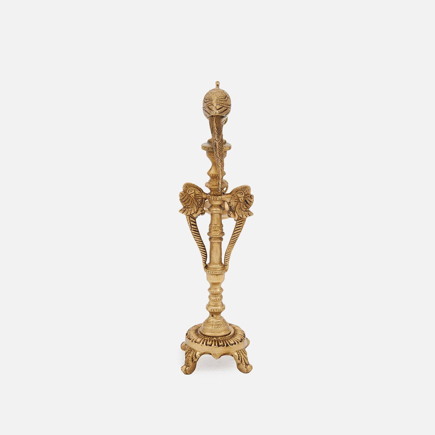 Handmade Traditional Indian Brass Decorative Diya Parrot Oil Lamp for Pooja or Home Decor (Single Piece)