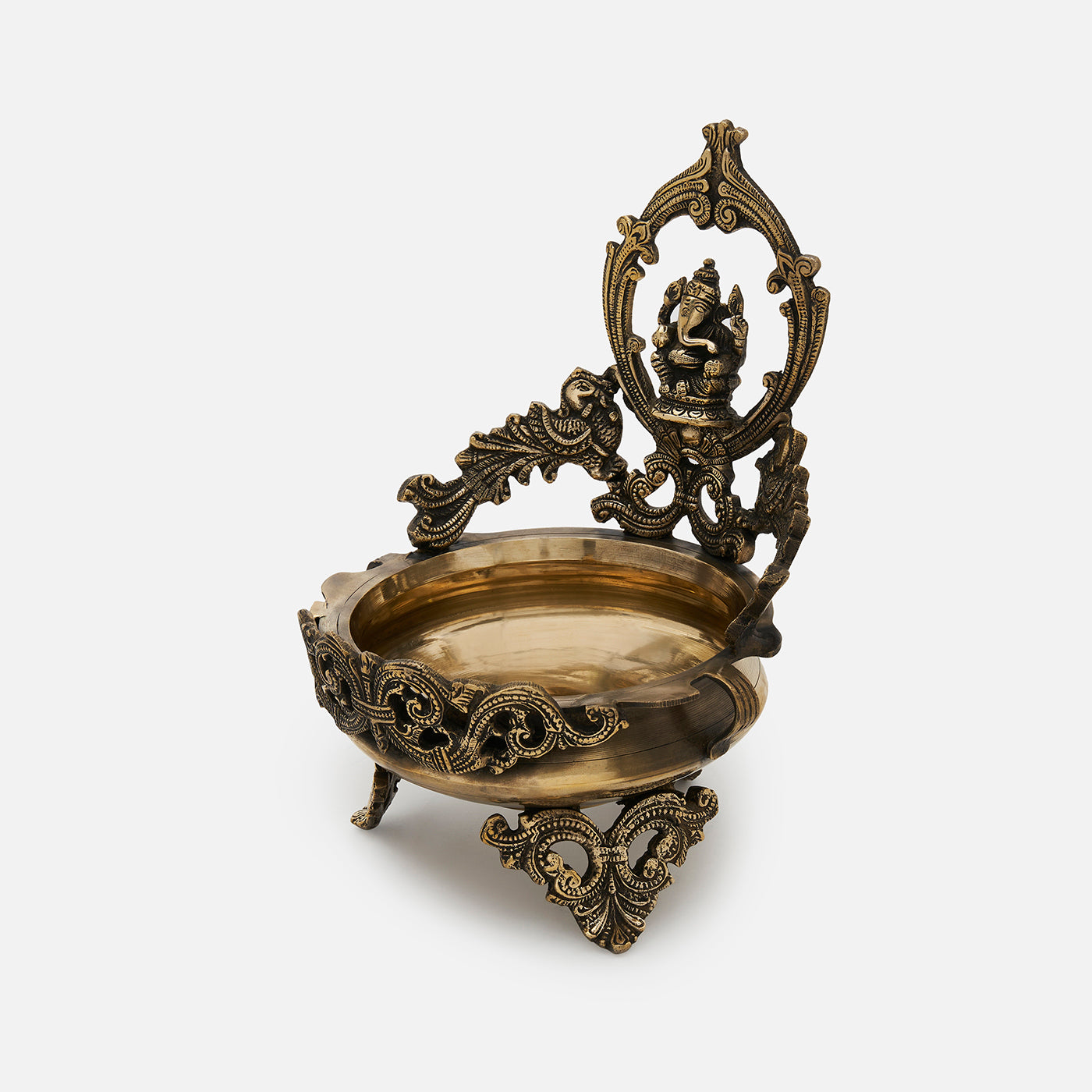 Traditional Decorative Brass Ganesh Urli Bowl