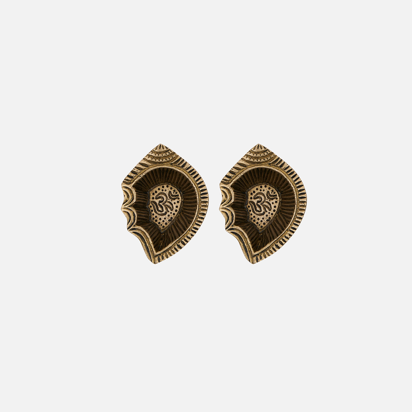 Auspicious Brass Om Diya Set of 2