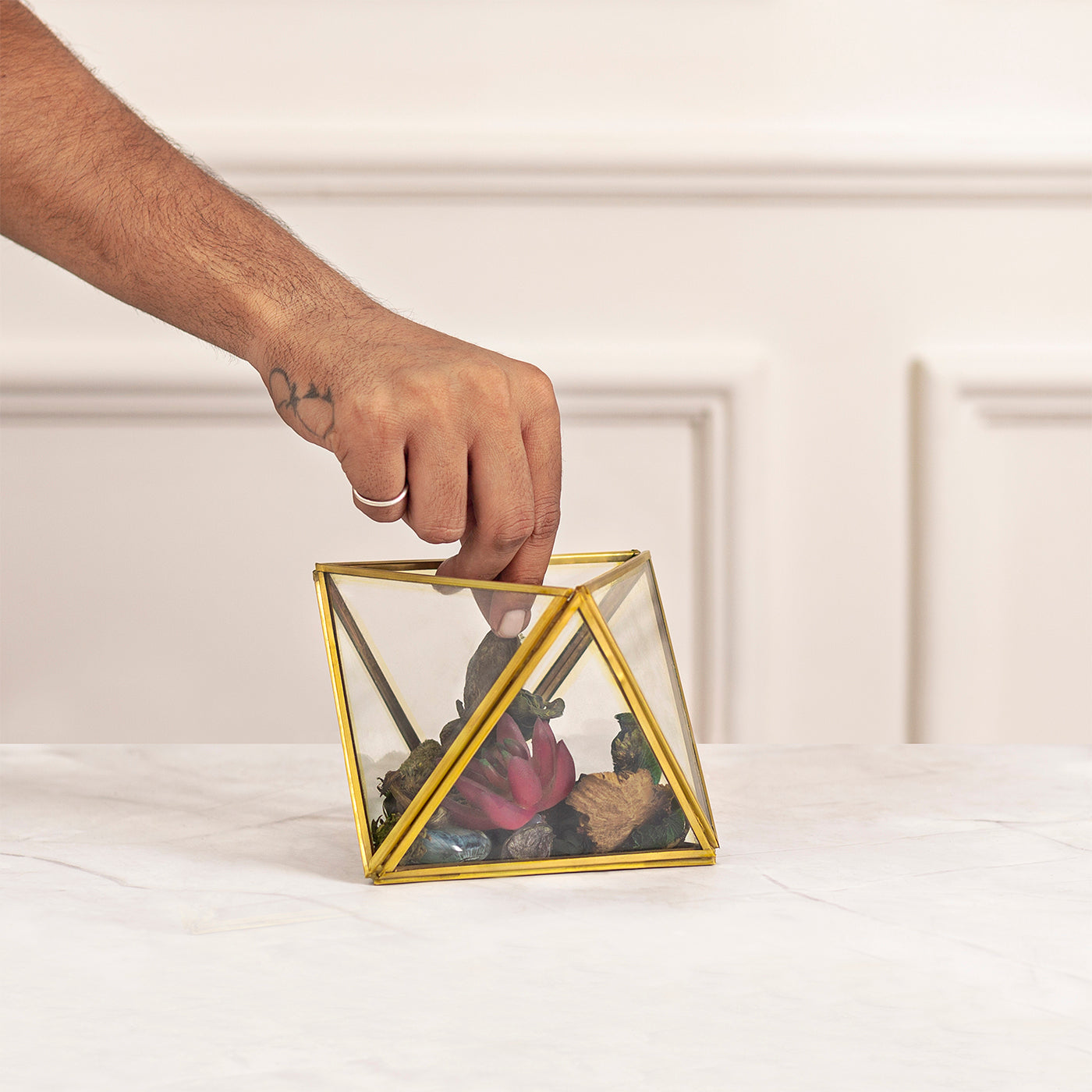 Geometric Glass Terrarium for Succulent