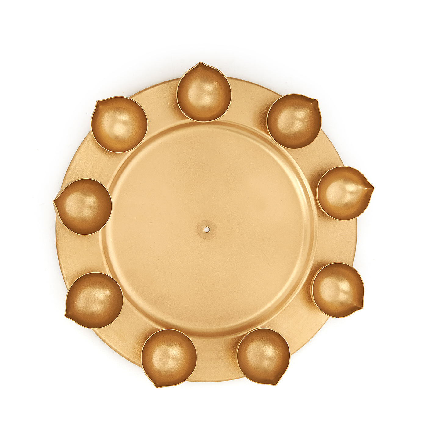Golden Metal & Wood 3 Layered Hanging Tea Light Holder With 21 Diyas